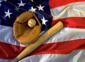 american flag baseball