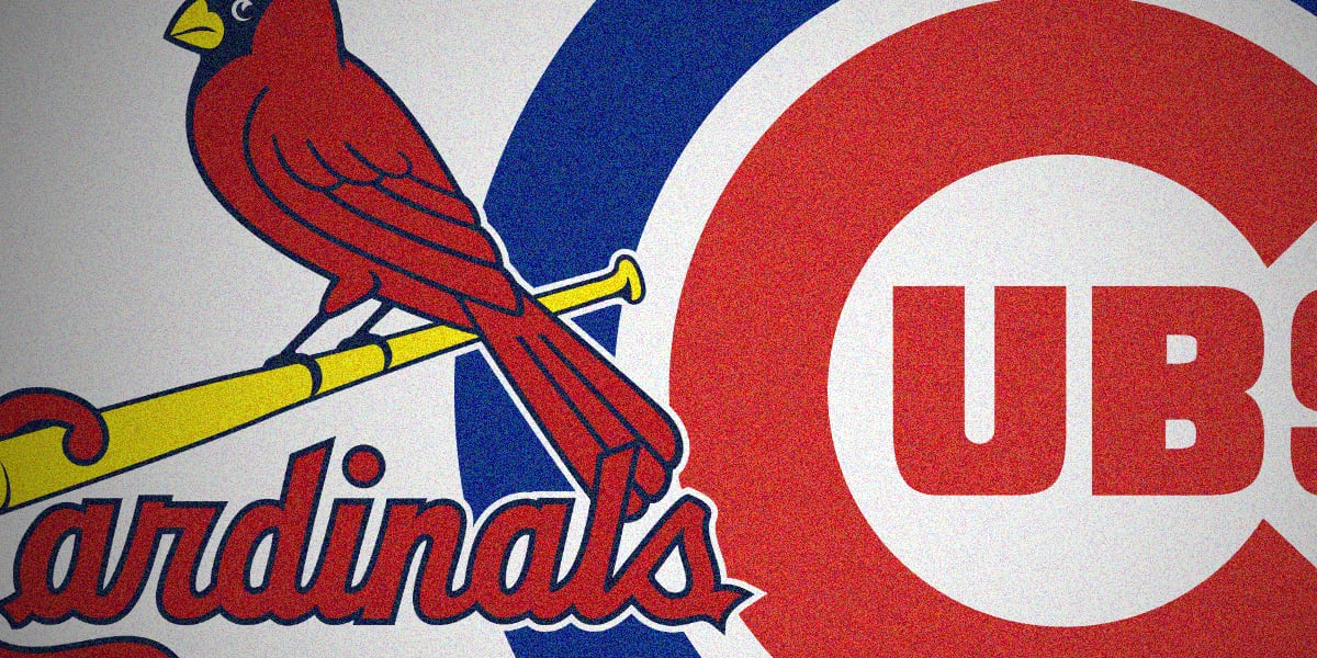 Chicago Cubs and Saint Louis Cardinals skyline themed corn…