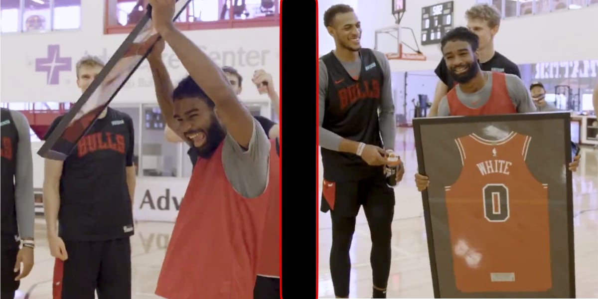 Video: Bulls Surprise Coby White with Special Recognition at Day 1 of Workouts