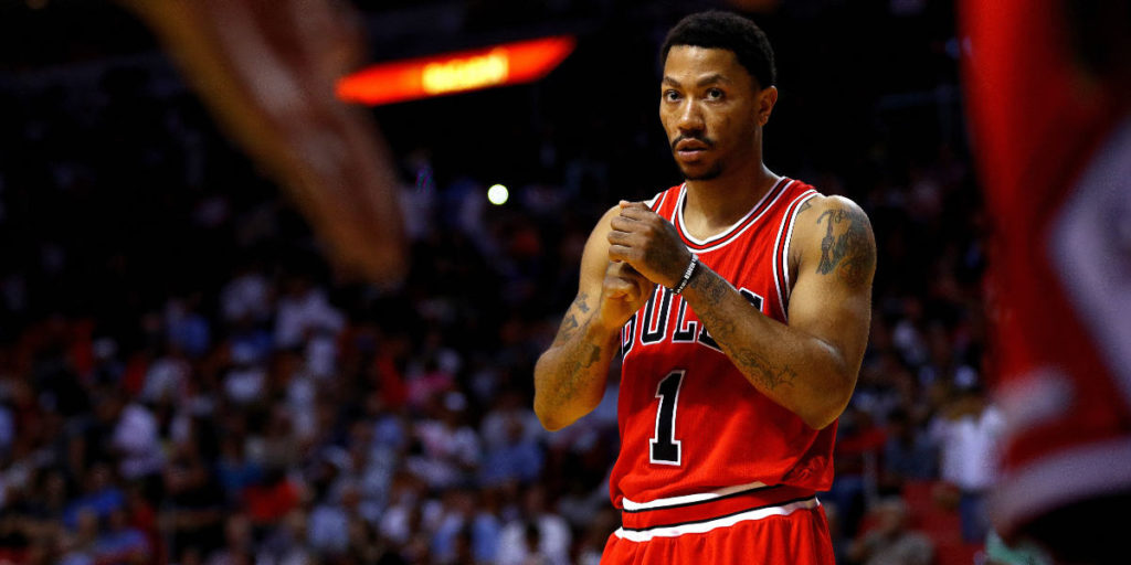 Derrick Rose while with the Chicago Bulls