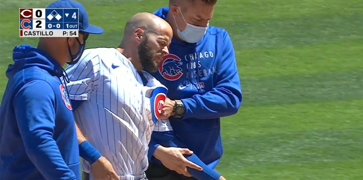 David Bote Just Seriously Hurt His Shoulder on a Slide and He's Out of the  Game (UPDATE: Separated) - Bleacher Nation