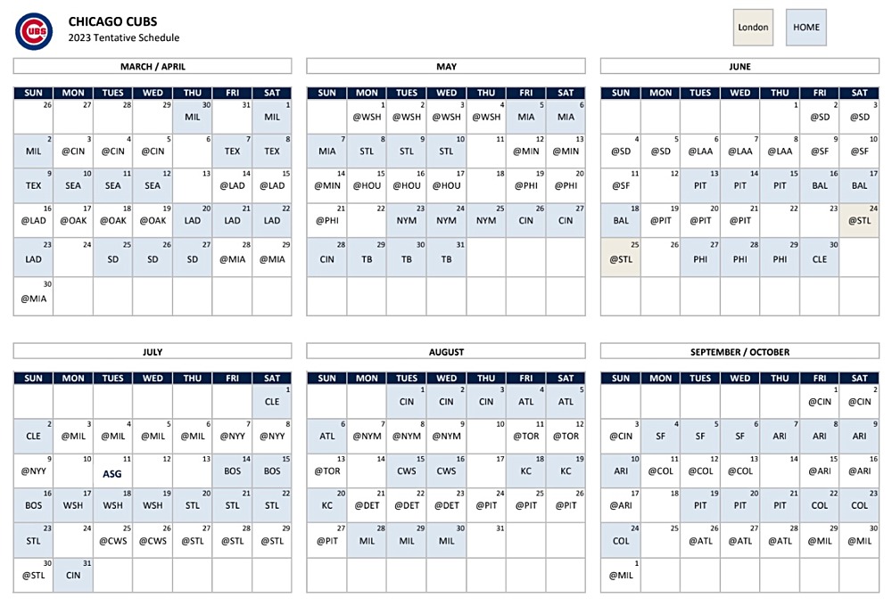 Cubs Printable Schedule 2023 Printable World Holiday