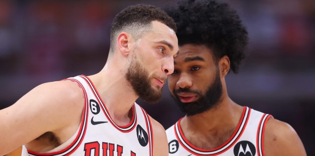 Zach LaVine and Coby White of the Chicago Bulls talk