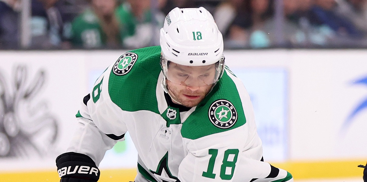 Max Domi of the Dallas Stars warms up before the game against the