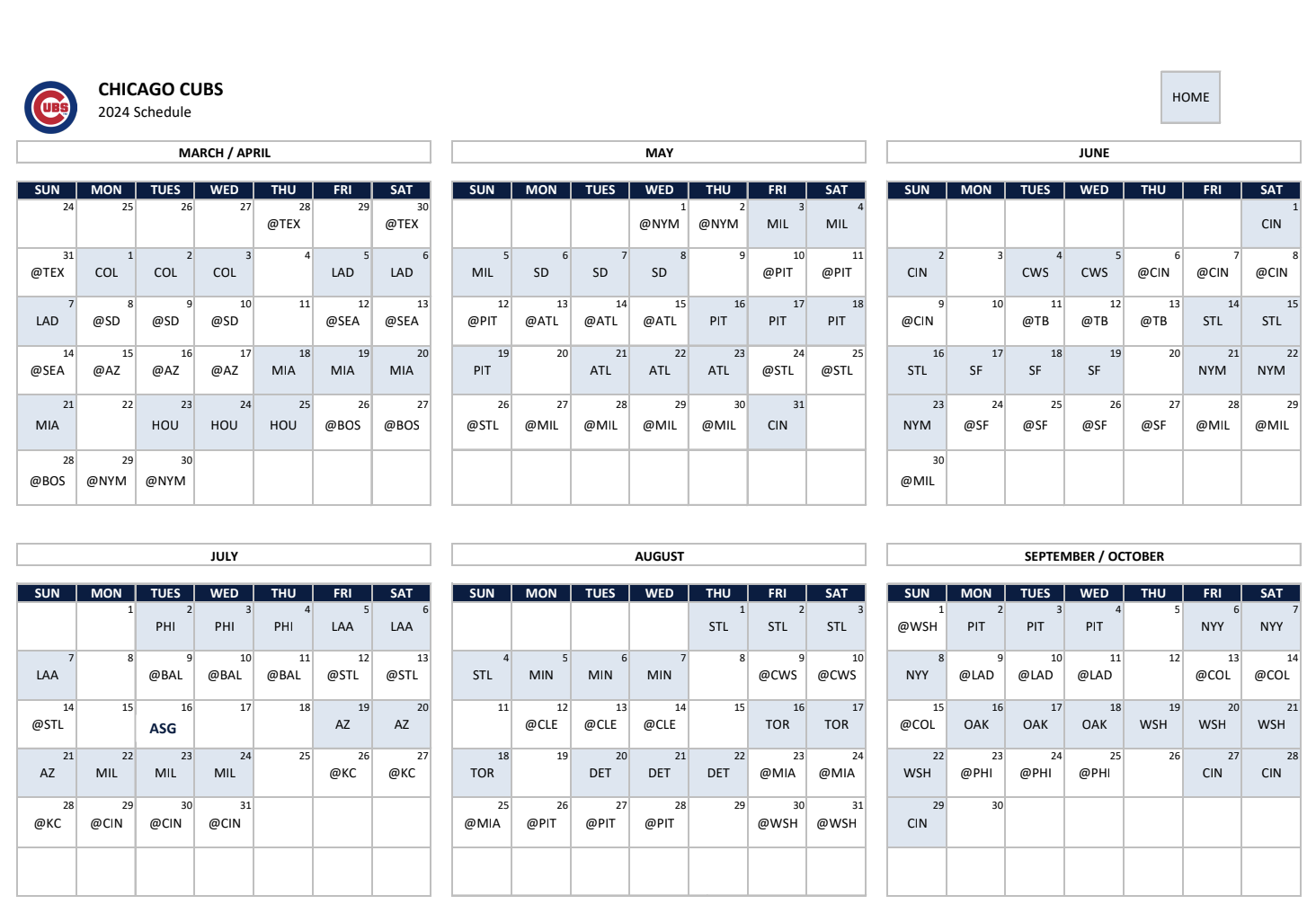 MLB Releases the Chicago Cubs' 2024 Schedule - Bleacher Nation